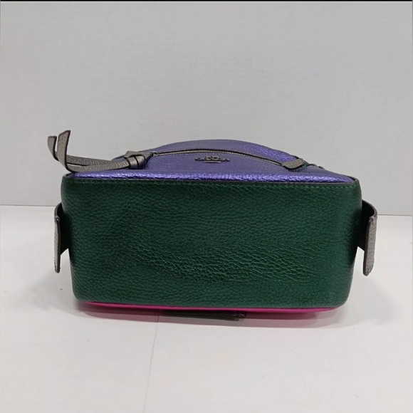 COACH Multicolor Andi Colorblock Metallic Satchel Purse Handbag Tote - Picture 4 of 8